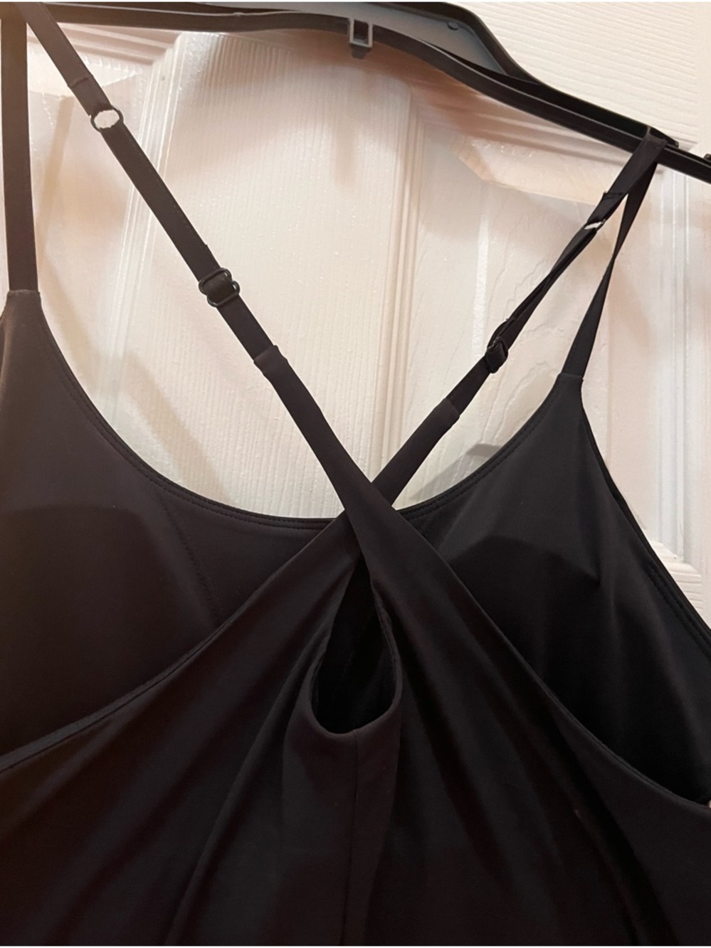 Classic Black Athletic Slip Dress - Spaghetti Straps - Picture 3 of 4